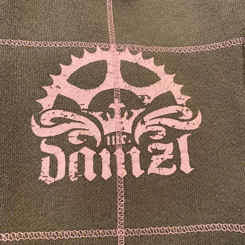 Damzl Hoodie Womens Medium Brown Pink Full Zip Feminize The Machine Graphic - Picture 8 of 9